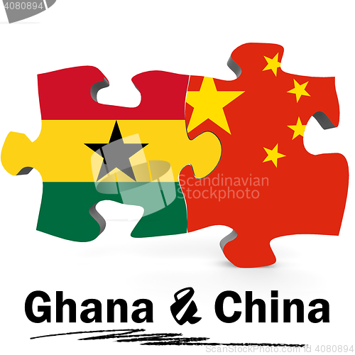 Image of China and Ghana flags in puzzle 