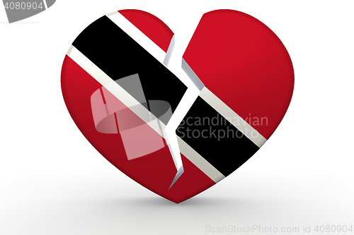 Image of Broken white heart shape with Trinidad and Tobago flag