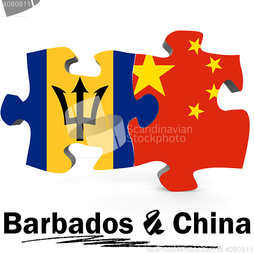 Image of China and Barbados flags in puzzle 