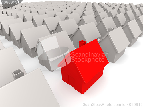 Image of Red house in estate 
