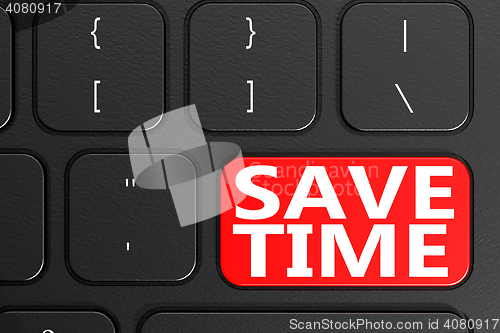 Image of Save Time on black keyboard