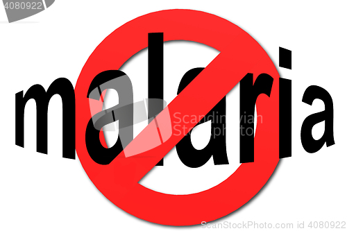 Image of Stop malaria sign in red