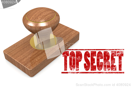 Image of Red top secret wooded seal stamp
