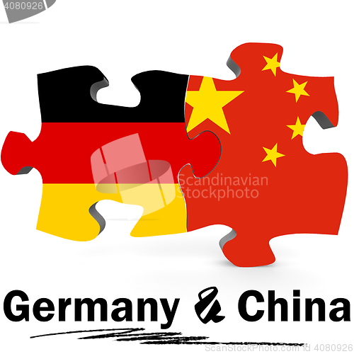 Image of China and Germany flags in puzzle 