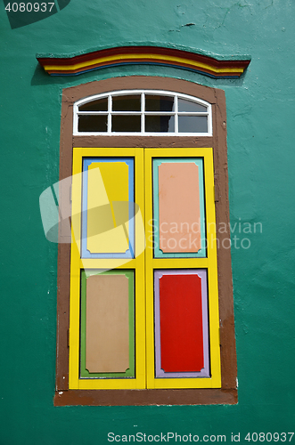 Image of Colorful facade of building in Little India, Singapore