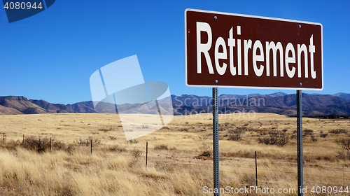 Image of Retirement brown road sign