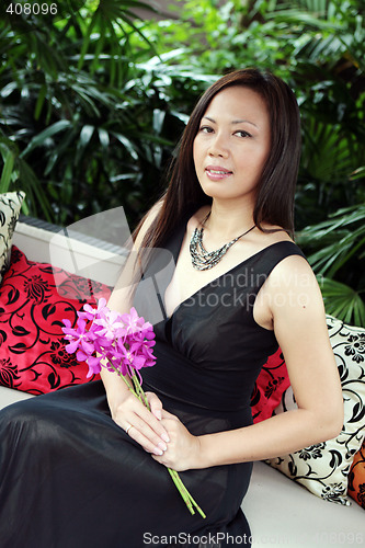 Image of Woman with flowers