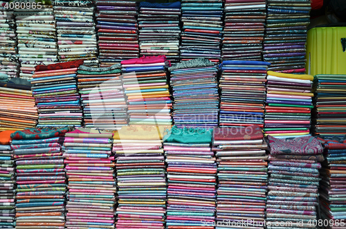 Image of Khmer cloths for sale at a market