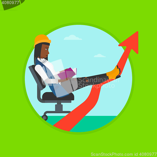 Image of Business woman reading book vector illustration.