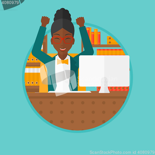 Image of Successful business woman vector illustration.