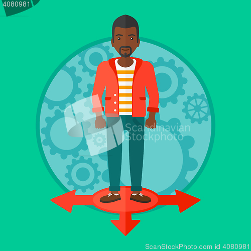 Image of Man choosing carrer way vector illustration.