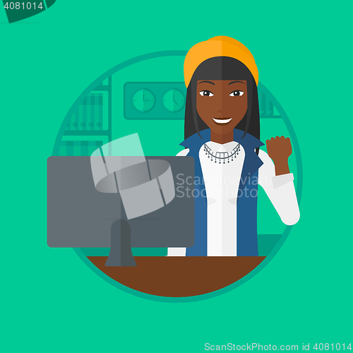 Image of Successful business woman vector illustration.