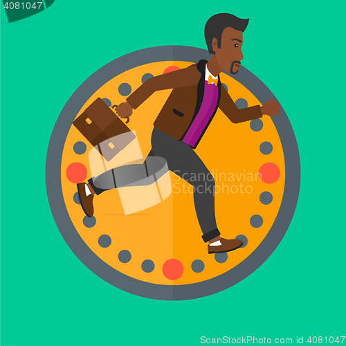 Image of Businessman running vector illustration.