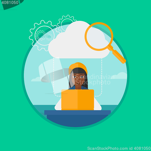 Image of Cloud computing technology vector illustration.