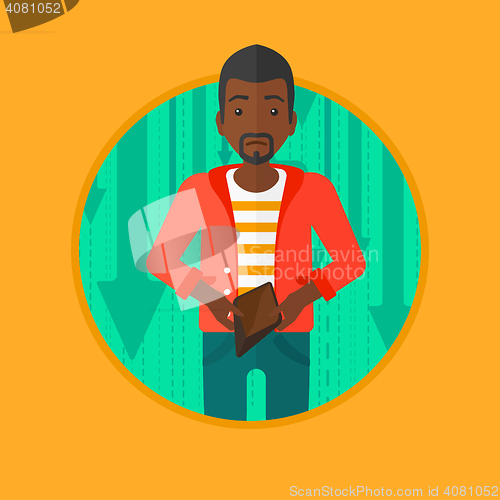 Image of Bancrupt business man vector illustration.