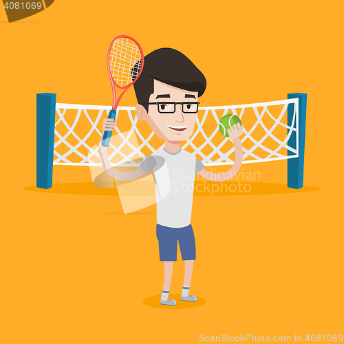 Image of Male tennis player vector illustration.