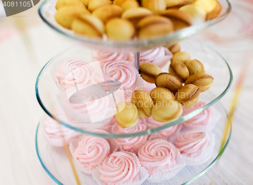 Image of close up of sweets and cookies on serving tray