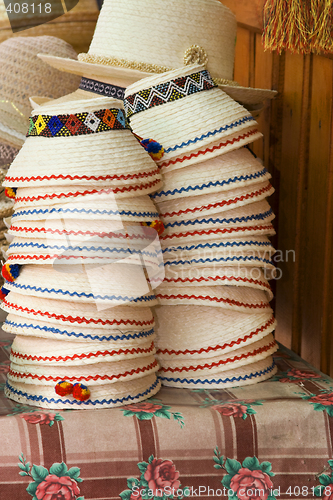 Image of Stack of Romanian hats