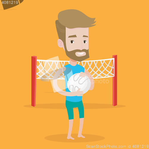 Image of Beach volleyball player vector illustration.
