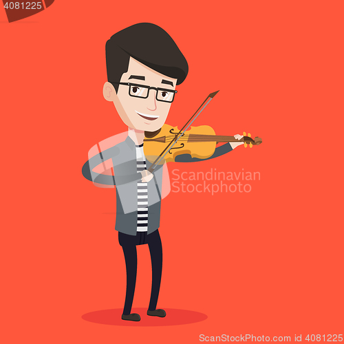 Image of Man playing violin vector illustration.