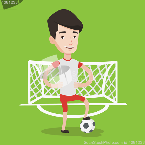 Image of Football player with ball vector illustration.
