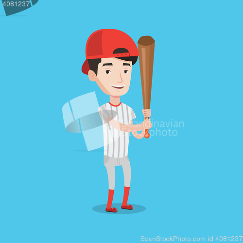 Image of Baseball player with bat vector illustration.