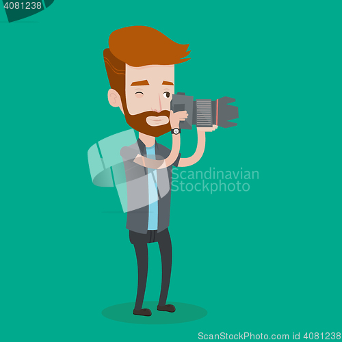 Image of Photographer taking photo vector illustration.