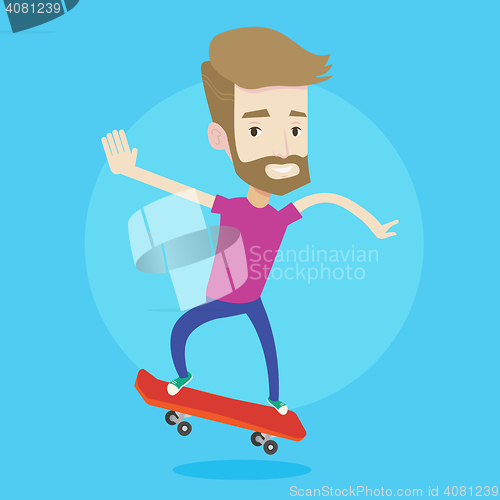 Image of Man riding skateboard vector illustration.
