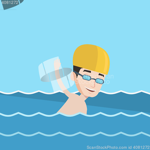 Image of Man swimming vector illustration.