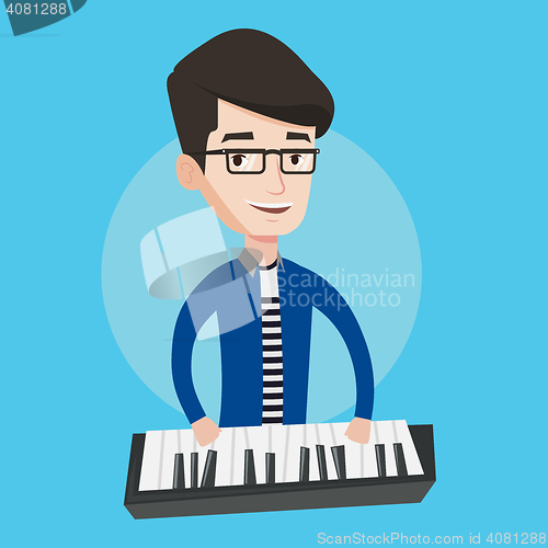 Image of Man playing piano vector illustration.