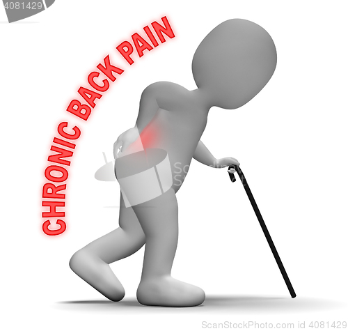 Image of Chronic Back Pain Indicates Vertebral Column And Chiropractic 3d