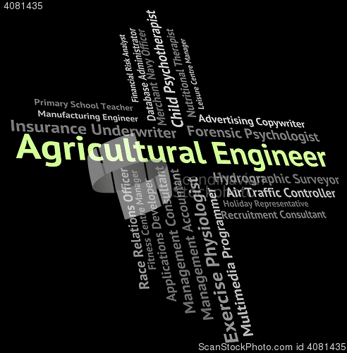 Image of Agricultural Engineer Shows Words Farming And Recruitment