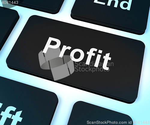 Image of Profit Computer Key Showing Earnings And Investment