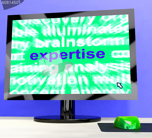 Image of Expertise Word On Computer Showing Skills And Knowledge