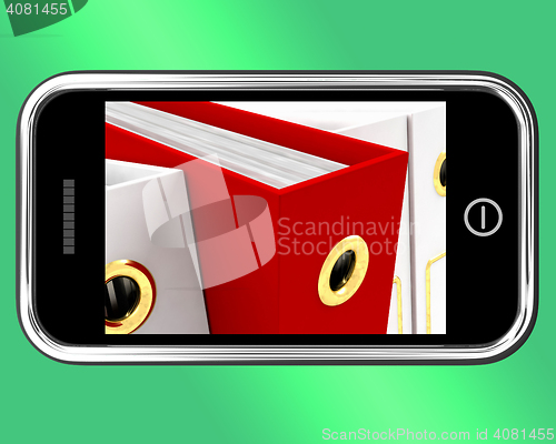Image of Smartphone With Red File To Show Organizing Data