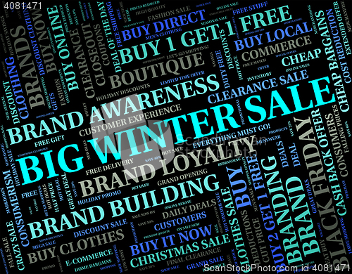 Image of Big Winter Sale Shows Retail Season And Large