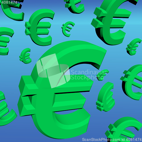 Image of Euro Signs As Symbol For Money Or Wealth