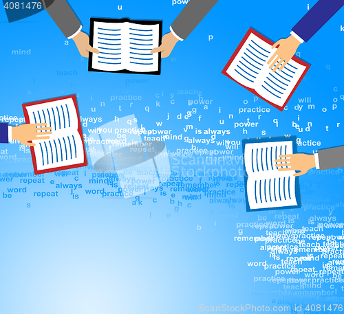 Image of Books With Copyspace Represents Copy-Space Blank And Education