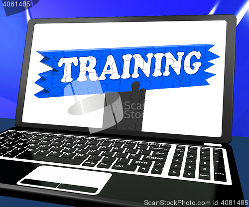 Image of Training On Laptop Shows Coaching
