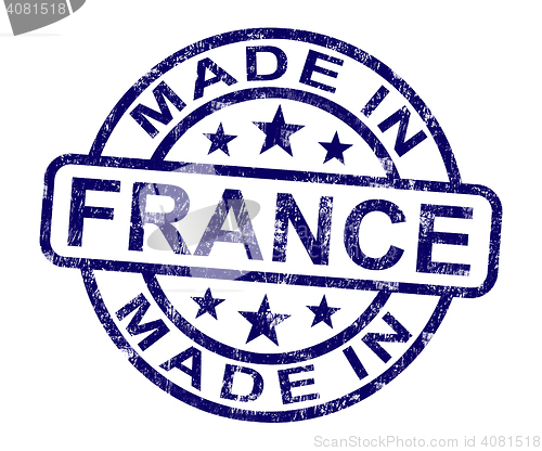 Image of Made In France Stamp Shows French Product Or Produce