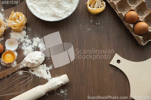 Image of Delicious bake cuisine view from above.