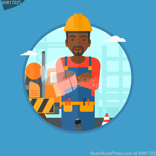 Image of Confident builder with arms crossed.