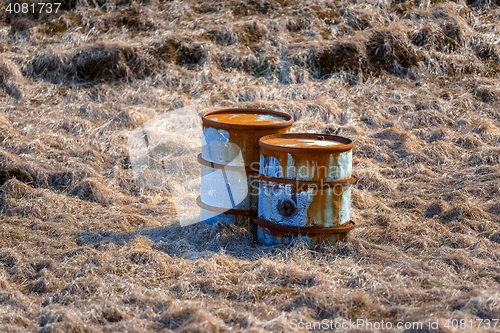 Image of Several barrels of toxic waste