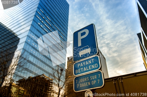 Image of Parking sign in the city