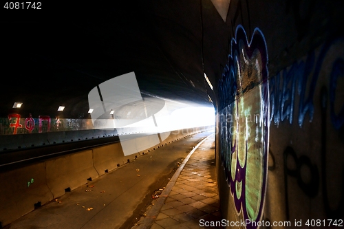 Image of Dark unerground tunnel