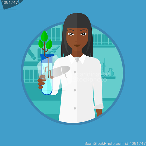 Image of Scientist with test tube vector illustration.