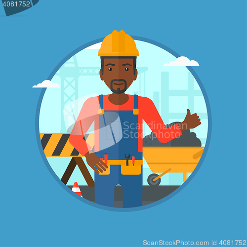 Image of Builder giving thumb up vector illustration.