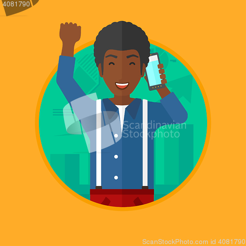 Image of Stockbroker at stock exchange vector illustration.