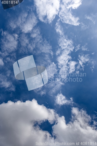 Image of Beautiful sky with fluffy clouds