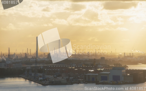 Image of Industrial zone at sunset